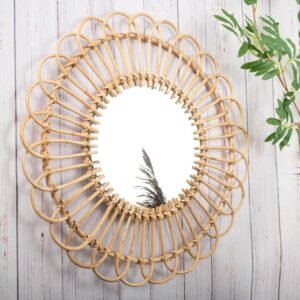 Rattan Round Mirror